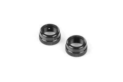 ALU SHOCK CAP-NUT WITH VENT HOLE - BLACK (2) - RC Hobby Product