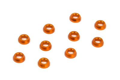 ALU CONICAL SHIM 3x6x2.0MM - ORANGE (10) - RC Hobby Product