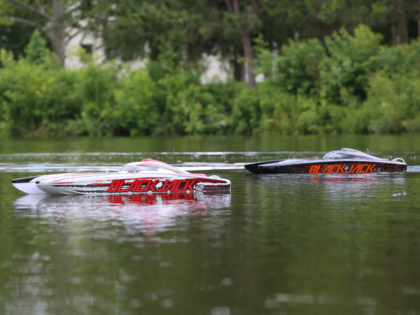 Blackjack 42" 8S Brushless Catamaran RTR: Black/Orange