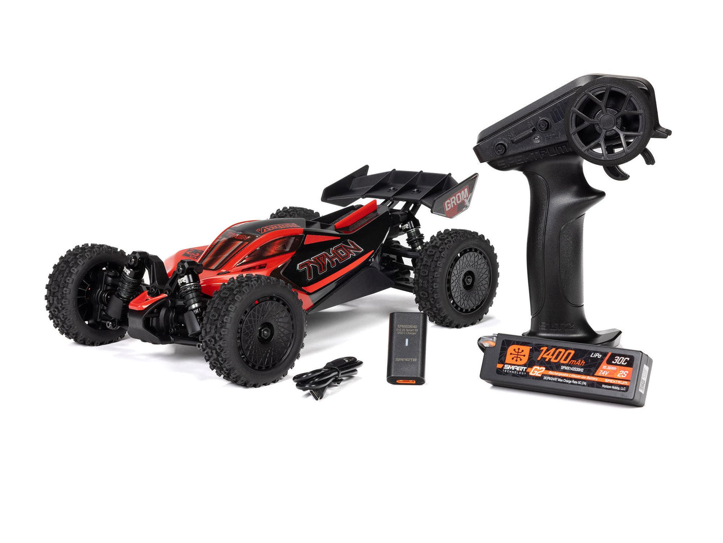 1/14 TYPHON GROM 223S BLX 4X4 with Batt/Charger Red