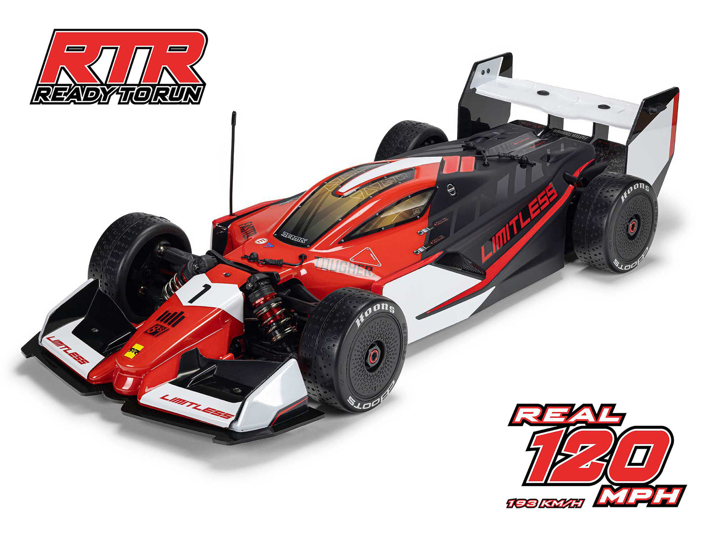 1/7 LIMITLESS 120 8S AVC 4X4 RTR Street Speed, Red/Black