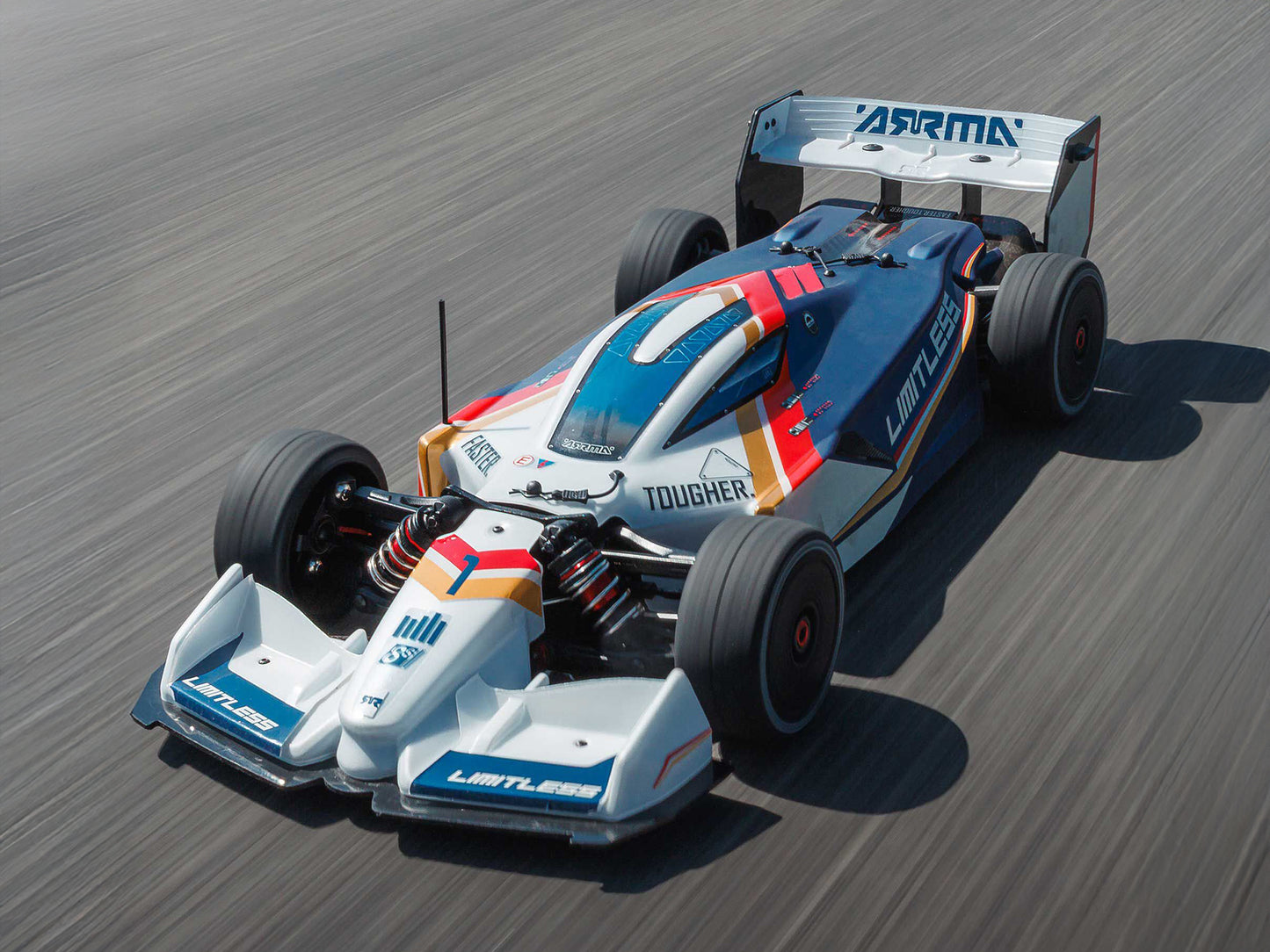 1/7 LIMITLESS 120 8S AVC 4X4 RTR Street Speed, White/Blue