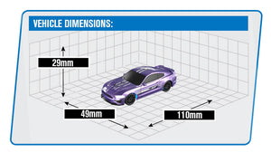 E-ZEE RC 1/43 LIGHTING MUSCLE 4WD DRIFT CAR W/GYRO - PURPLE