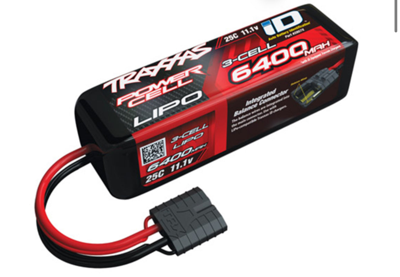 Traxxas 6400mah 11.1v 3-Cell 25C Lipo ID Battery - Slash, Slash 4x4 - TRX2857X