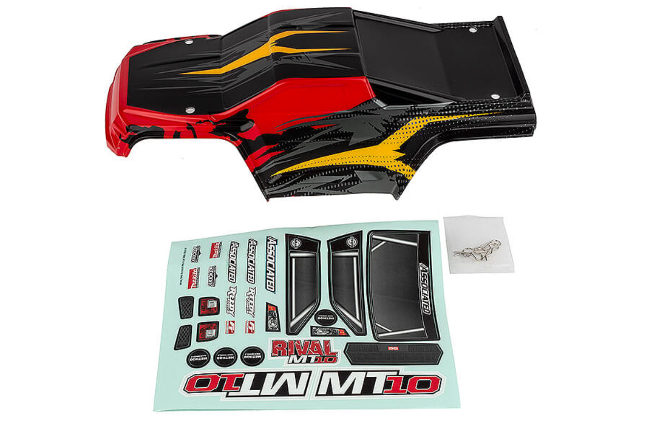 TEAM ASSOCIATED RIVAL MT10 V2 PAINTED BODYSHELL RED/YELLOW
#AS25830