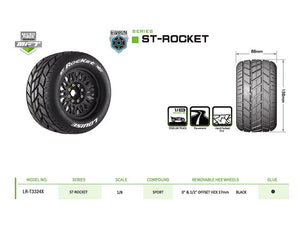 LOUISE RC ST-ROCKET REMOVABLE HEX 17MM 1/8 0" & 1/2" OFFSET