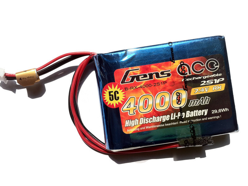 Li-Po 2S 7.4V 4000mAh Tx/Rx with JST-EHR