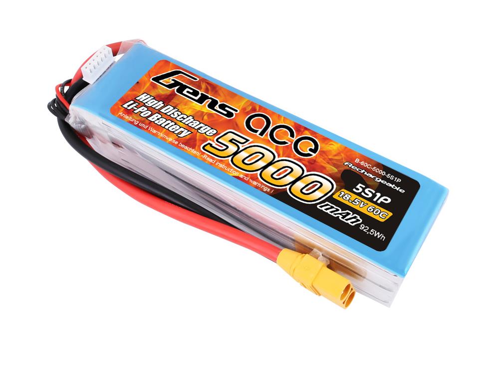 Li-Po 5S 18.5V 5000mAh 60C with XT90