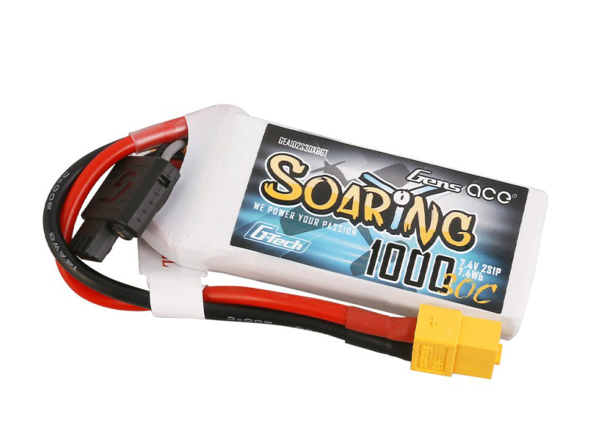 Li-Po G-Tech 2S 7.4V 1000mAh 30C Soaring with XT60 - RC Hobby Product