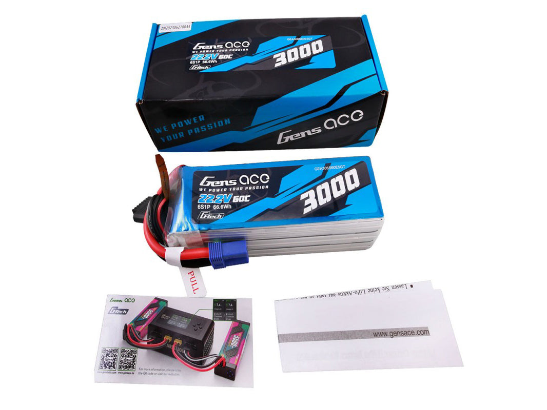 Li-Po G-Tech 6S 22.2V 3000mAh 60C with EC5