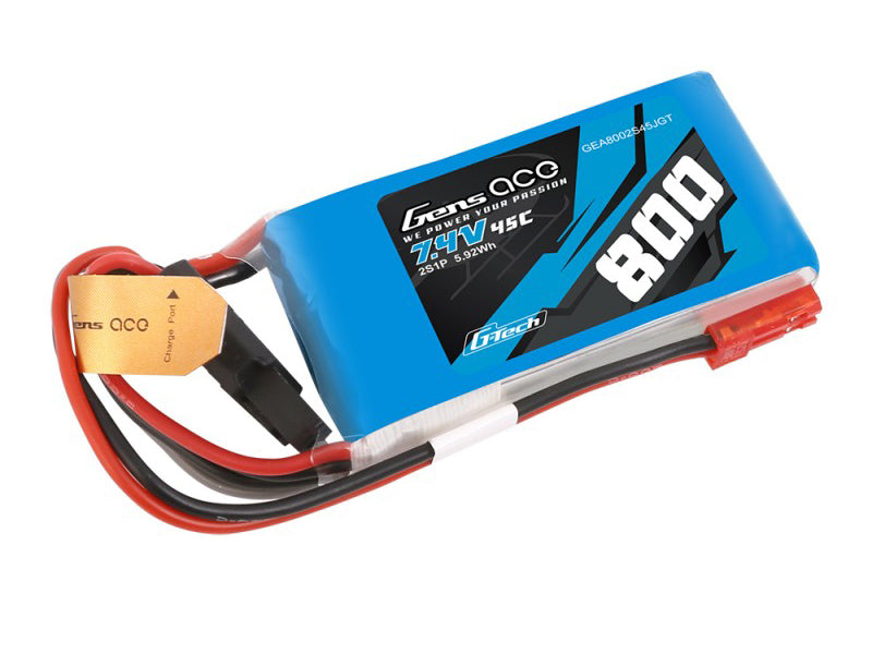 Li-Po G-Tech 2S 7.4V 800mAh 45C with BEC - RC Hobby Product