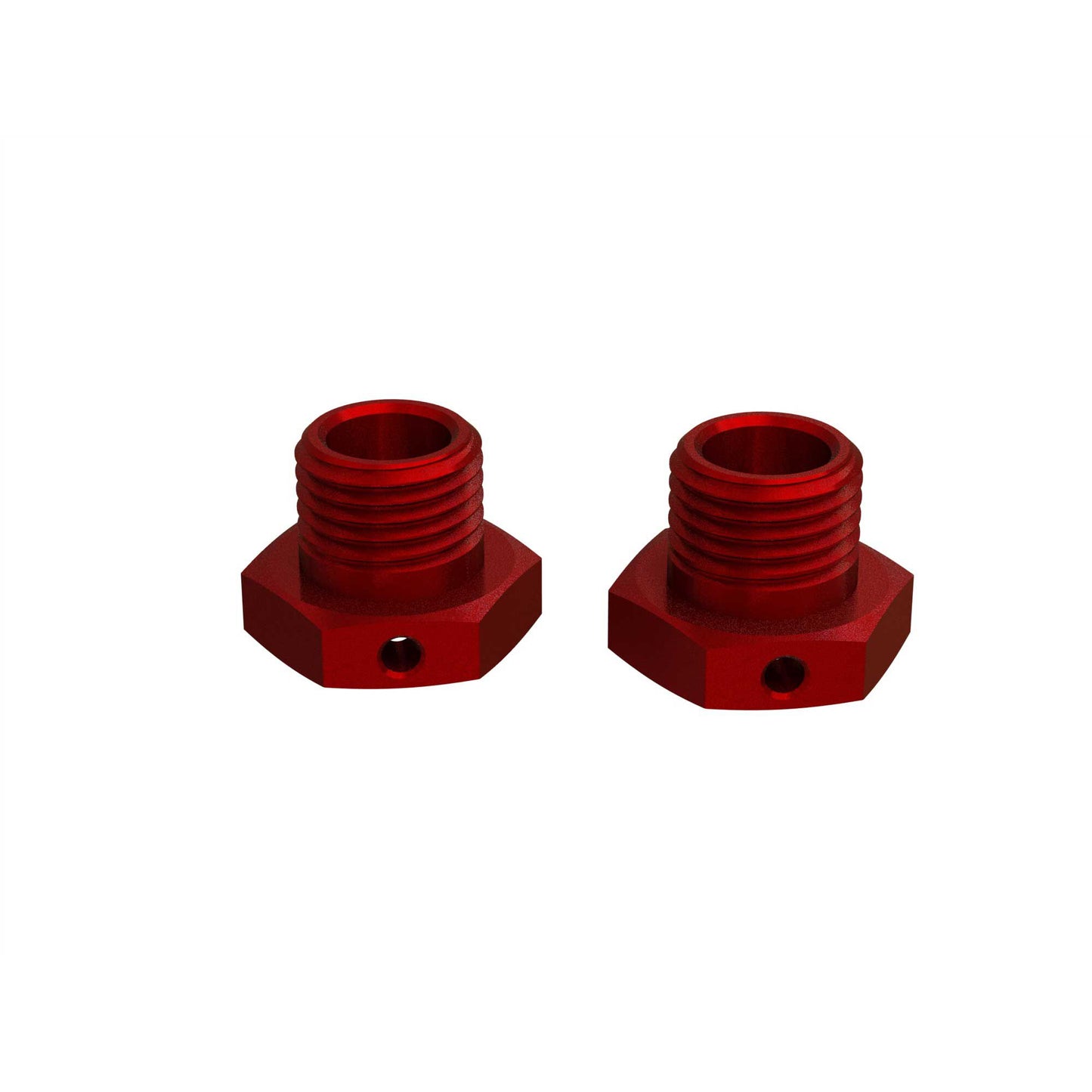 Aluminum Wheel Hex 17mm 14.6mm Thick Red (2)