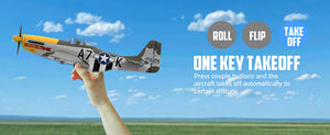 VOLANTEX P-51D MUSTANG GREEN 4CH 500MM BRUSHLESS WITH GYRO RTF