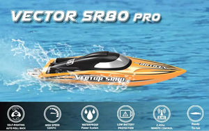 VOLANTEX VECTOR SR80 PRO ARTR BOAT (NO BATT)- BLACK/ORANGE