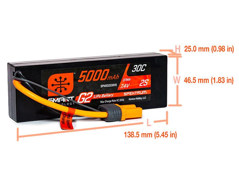 5000mAh 2S 7.4V SMART G2 30C IC5