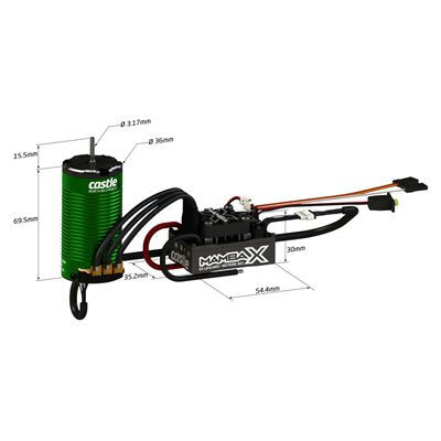 Mamba X SCT, Sensored, 25.2V WP Esc & 1415-2400kV Combo