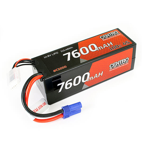 CENTRO 4S 7600MAH 14.8V 100C HARDCASE LIPO BATTERY EC5 - RC Hobby Product