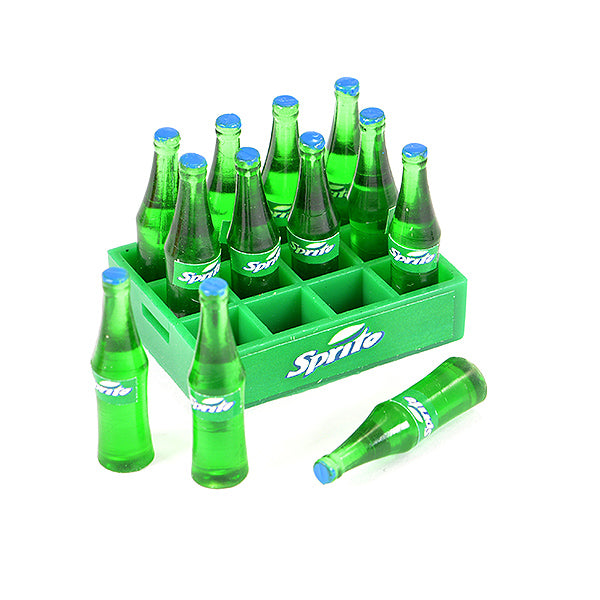 FASTRAX SCALE SOFT DRINK CRATE W/BOTTLES lemonade green - RC Hobby Product