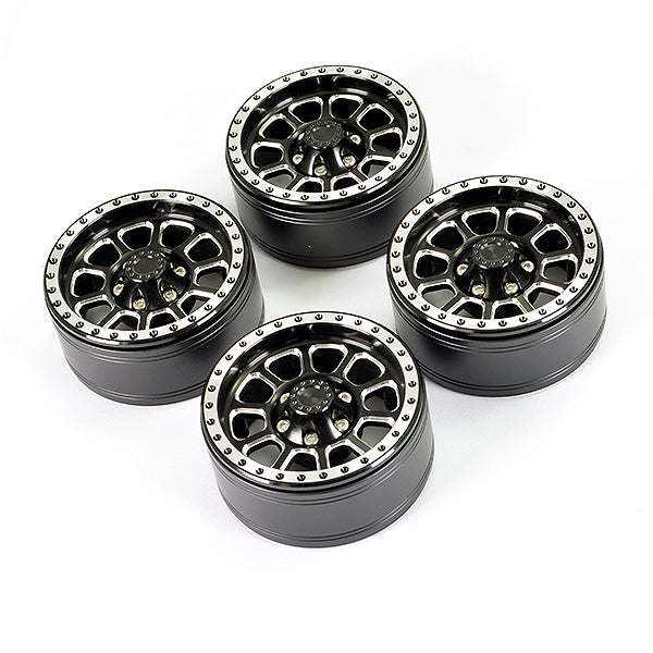 FASTRAX ALUMINUM BEADLOCK TEN 1.9" WHEELS - BLACK (4PC) - RC Hobby Product