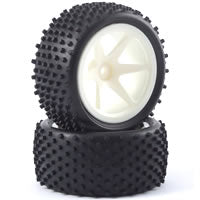 Fastrax 1/10th Mounted Buggy Tyres Lp 'Stub' Rear (Spoked) - RC Hobby Product