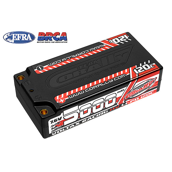CORALLY VOLTAX 120C LIPO HV BATTERY 5000 MAH 7.6V SHORTY 2S 4MM BULLIT - High-Speed RTR RC Truck