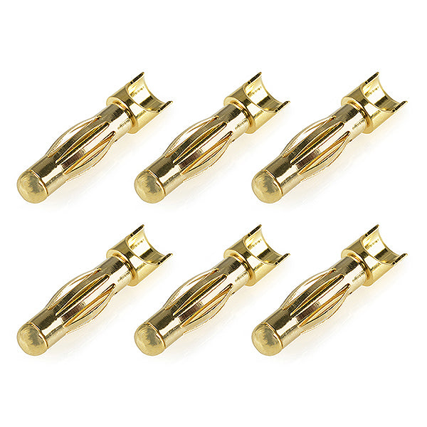 CORALLY BULLIT CONNECTOR 4.0MM MALE SPRING TYPE GOLD PLATED WIRE STRAIGHT 6PCS - High-Speed RTR RC Truck