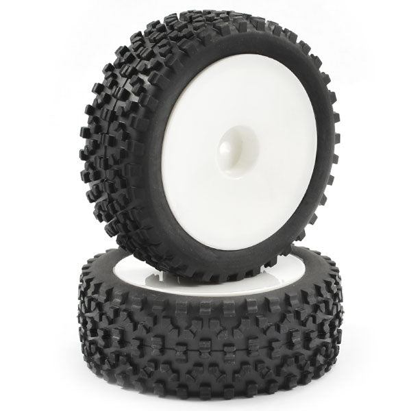 FASTRAX 1/10TH MOUNTED CUBOID BUGGY FRONT TYRES DISHED - RC Hobby Product