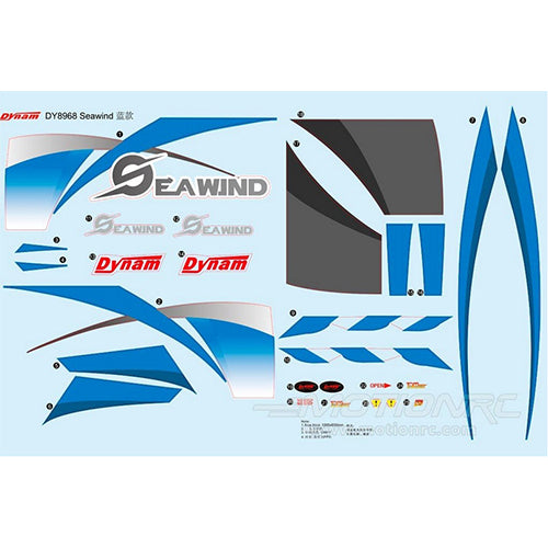 DYNAM SEAWIND BLUE DECAL SHEET - RC Hobby Product