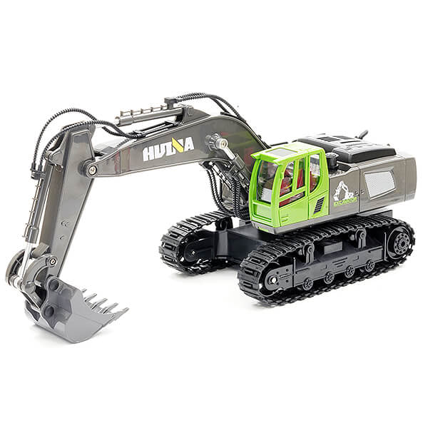 HUINA 2.4G 11CH RC EXCAVATOR GREEN w/DIE CAST BUCKET - RC Hobby Product