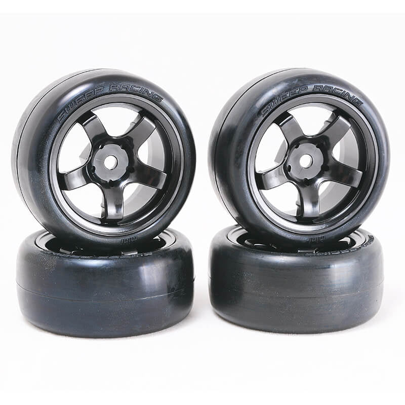 SWEEP D-HIGH END COMPOUND MINI TYRES PRE-GLUED 28DEG 4PCS - RC Hobby Product