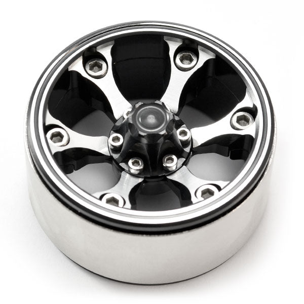 FASTRAX 1.9" HEAVY DUTY 6-SPOKE ALLOY BEADLOCK WHEELS (x2) (106g Each) - RC Hobby Product