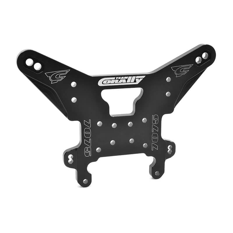 CORALLY SHOCK TOWER ASUGA XLR REAR SWISS MADE 7075 T6 5MM HARD ANODISED BLACK - High-Speed RTR RC Truck