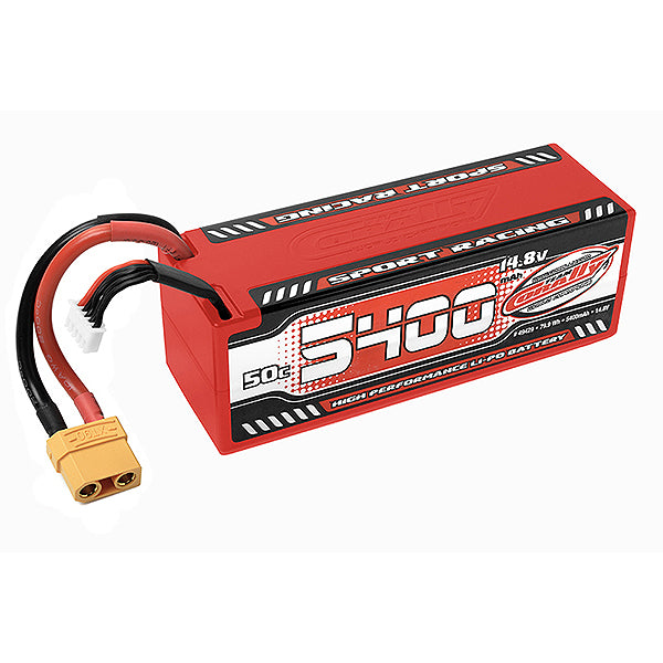 CORALLY SPORT RACING 50C LIPO BATTERY 5400MAH 14.8V STICK 4S HARDWIRE XT90 - High-Speed RTR RC Truck