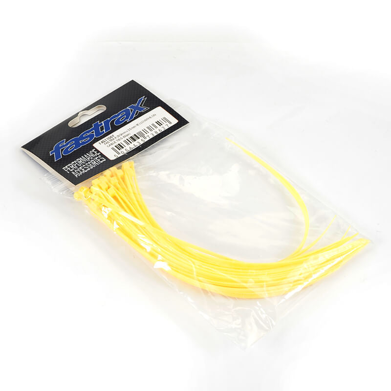 FASTRAX 200mm x 2.5mm YELLOW NYLON CABLE TIES (50pcs) - RC Hobby Product