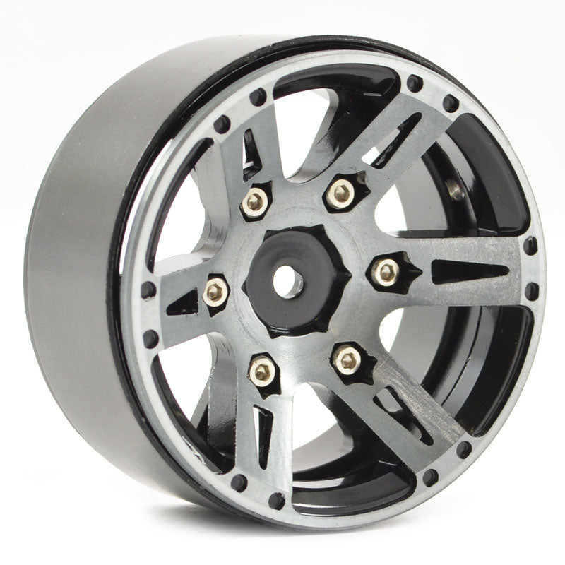 FASTRAX 1.9" HEAVYWEIGHT SPLIT 6-SPOKE ALLOY BEADLOCK WHEELS - RC Hobby Product