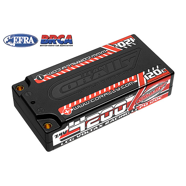 CORALLY VOLTAX 120C LIPO BATTERY 4200MAH 7.4V LCG SHORTY 2S 4MM BULLIT - High-Speed RTR RC Truck