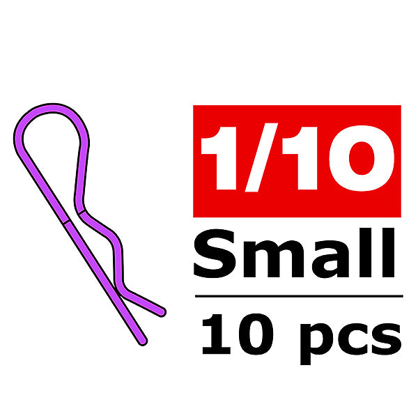 CORALLY BODY CLIPS 45 BENT SMALL PURPLE 10 PCS - High-Speed RTR RC Truck