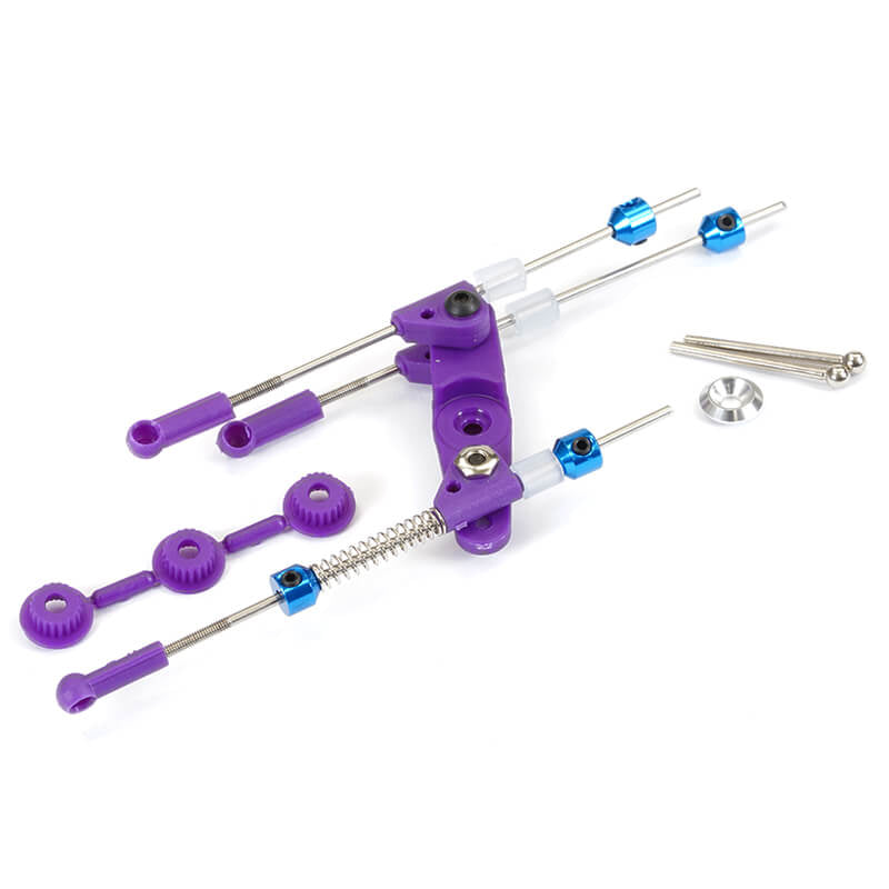 Fastrax Pre-Assembled Throttle/Brake Linkage Set Purple - RC Hobby Product