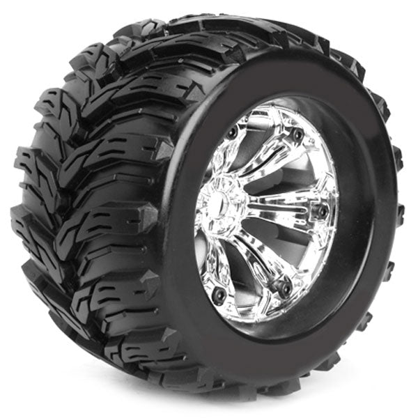 FASTRAX 1/8 MT arrow MOUNTED 6-SPOKE CHROME 1/2"OFFSET(PR) - RC Hobby Product