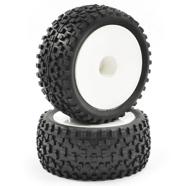 FASTRAX 1/10TH MOUNTED CUBOID BUGGY REAR TYRES DISHED - RC Hobby Product
