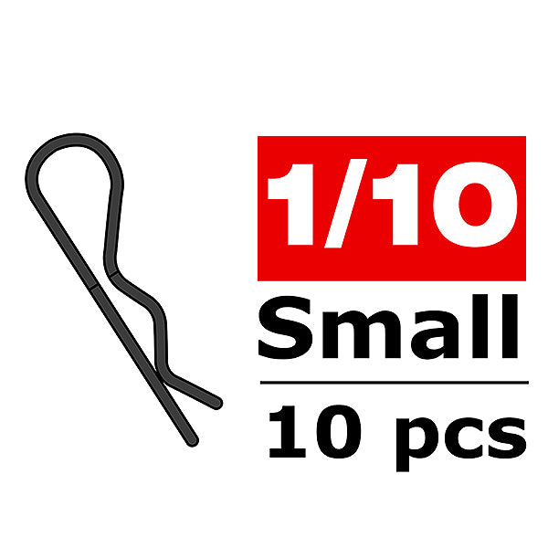 CORALLY BODY CLIPS 45 BENT SMALL BLACK 10 PCS - High-Speed RTR RC Truck