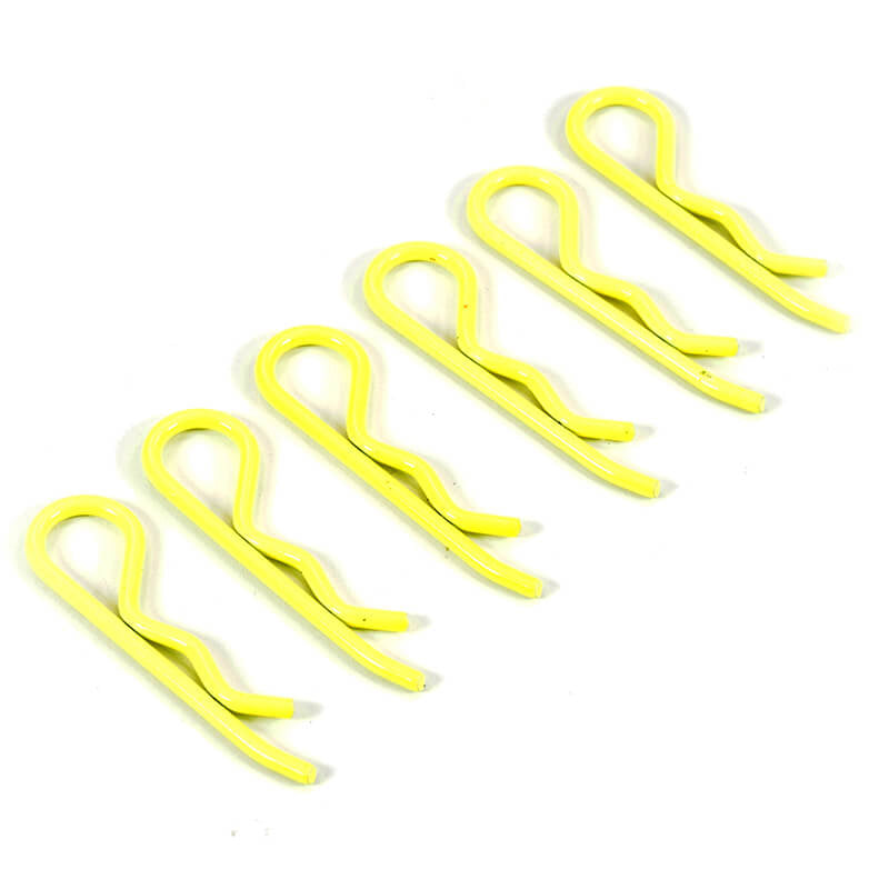 Fastrax 1/8th/1/5th/Transponder Body Clips Fluo Yellow (6) - RC Hobby Product