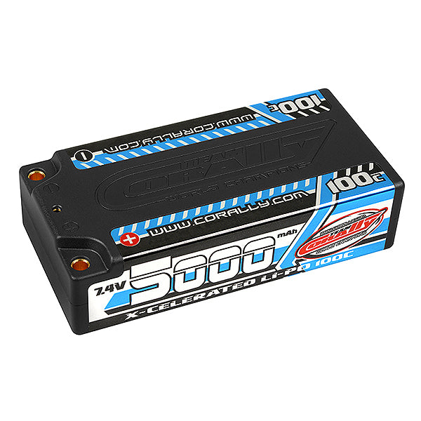 CORALLY XCELERATED 100C LIPO BATTERY 5000 MAH 7.4V SHORTY 2S 4MM BULLIT - High-Speed RTR RC Truck