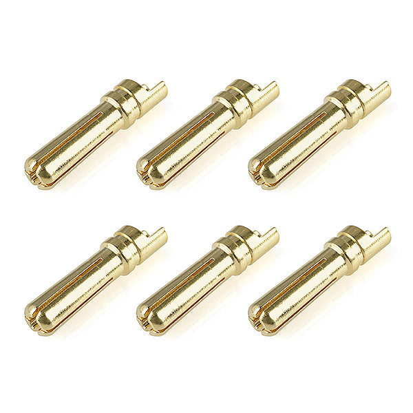 CORALLY BULLIT CONNECTOR 4.0MM MALE SOLID TYPE GOLD PLATED ULTRA LOW RESISTANCE WIRE STRAIGHT 6PCS - High-Speed RTR RC Truck
