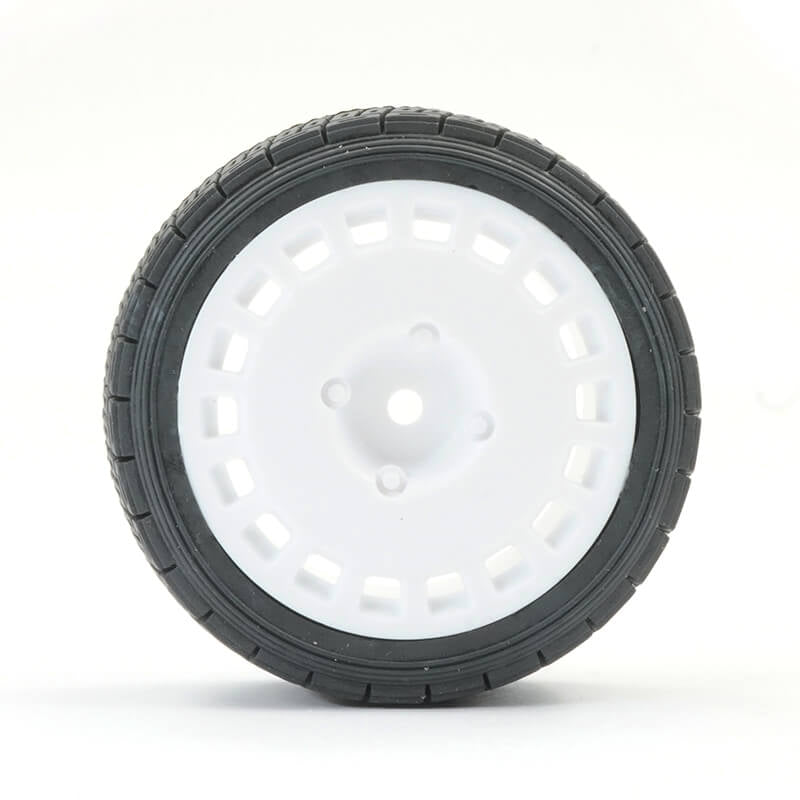 FASTRAX 1/10TH RALLY ANGLE TYRE/WHEEL SET WHITE (4) - RC Hobby Product