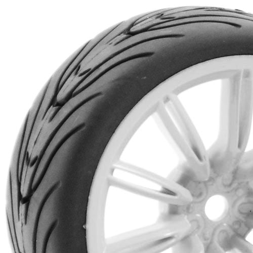 FASTRAX 1/10 STREET/TREAD TYRE 20SP WHITE WHEEL - RC Hobby Product