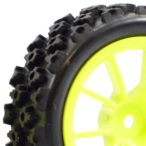 FASTRAX 1/10 STREET/RALLY TYRE 10SP NEON YELLOW WHEEL - RC Hobby Product