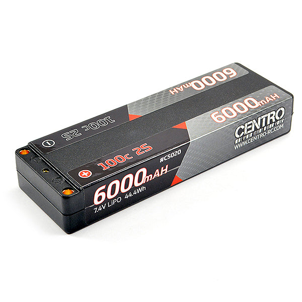 CENTRO 2S 6000MAH 7.4V 100C HARDCASE LCG STICK LIPO BATTERY (5MM SOCKET) - RC Hobby Product