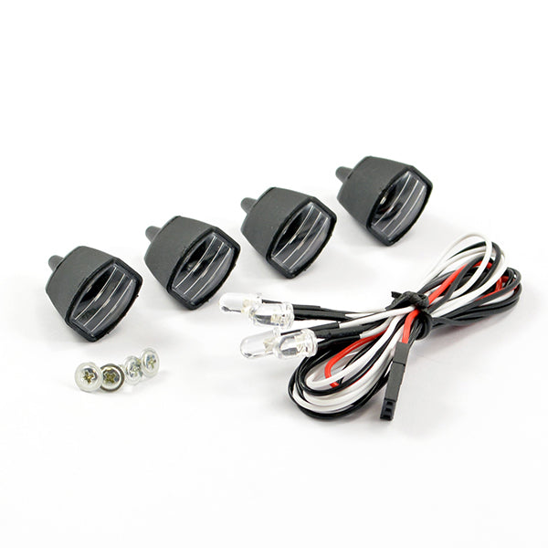 FASTRAX LIGHT SET w/LED,LENSES WIRE CONNECTOR 4PC - RECTANGLE - RC Hobby Product