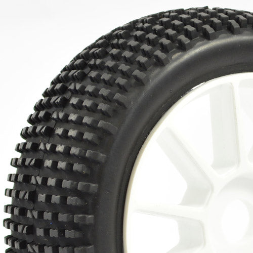 Fastrax 1/8 Premounted Buggy Tyres 'h Tread/10 Spoke" - RC Hobby Product